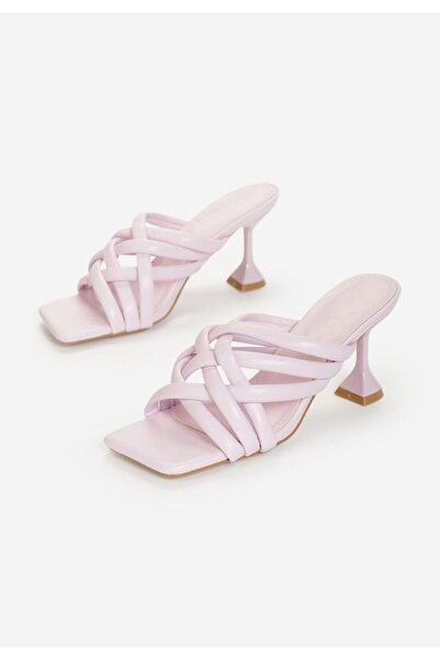 B T Shoes Fusina purple heeled slippers