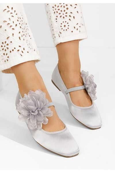 B T Shoes Balerini dama Wanita argintii