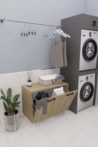 DEMİRBAL MOBİLYA MDF KİRLİ SEPETLİ DOLAP