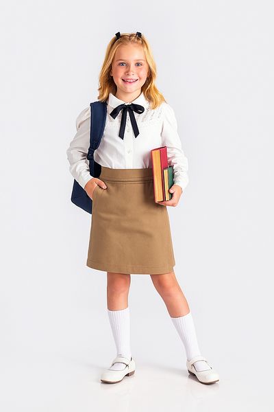 GİYİCEM TEKSTİL Girls' Drawstring Waist School Camisole Shorts Skirt G2025-1