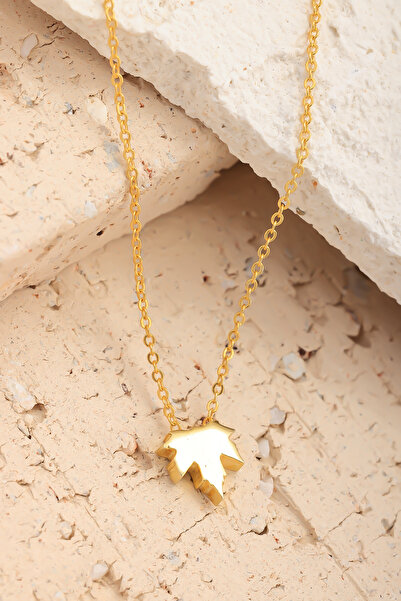 Lucente Jewellery Özel Hediye Kutulu 925 Ayar Altın Gümüş Kaplama Çınar Yapra...