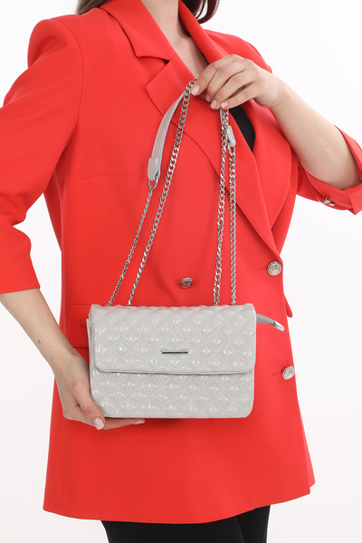 Senna Collection Wonderful Crossbody Bag with Quilted Chain ​​Detail