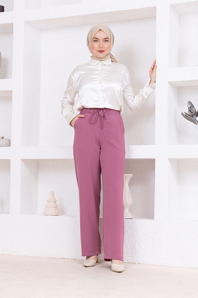 FİDEY Women's Waist Elastic Pocket Trousers