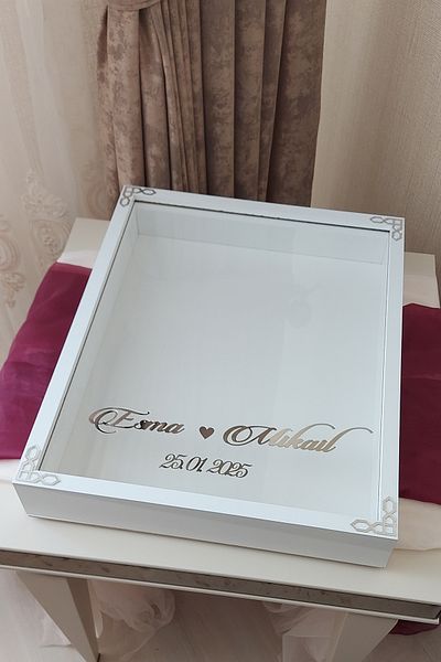 Verda Çerçeve 40X50 cm Rose Memory Frame! Deep Frame Without Leds! Rose Memory Frame - for Bridal Bouquets