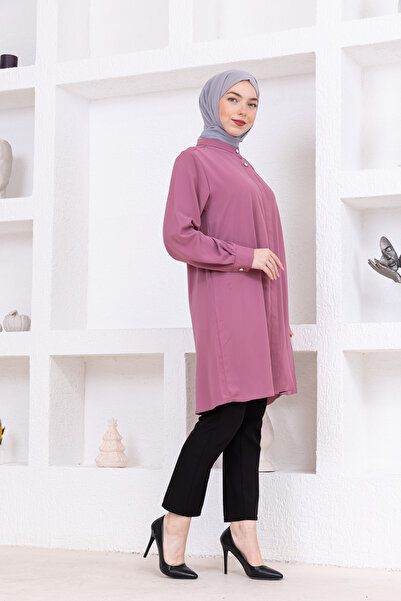 FİDEY Сатене туніка з каменними ґудзиками