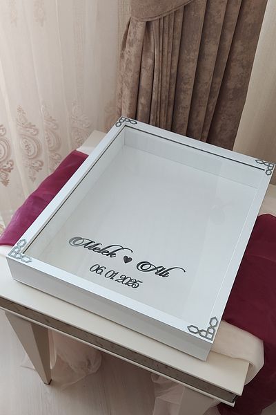 Verda Çerçeve 40X50 cm Rose Memory Frame! Deep Frame Without Leds! Rose Memory Frame - for Bridal Bouquets
