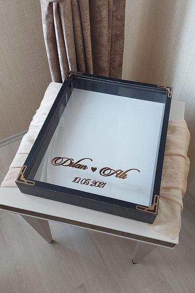 Verda Çerçeve 40X50 cm Rose Memory Frame! Deep Frame Without Leds! Rose Memory Frame - for Bridal Bouquets