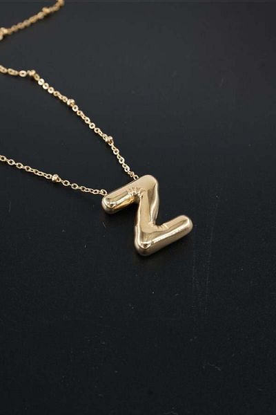 By Zeyna Aksesuar Women's 316 L Stainless Steel Balloon Letter Necklace Z