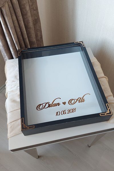 Verda Çerçeve 40X50 cm Rose Memory Frame! Deep Frame Without Leds! Rose Memory Frame - for Bridal Bouquets