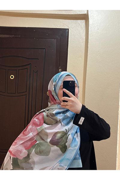 BOUTİCON Floral Patterned Summer Cotton Shawl Colorful 18