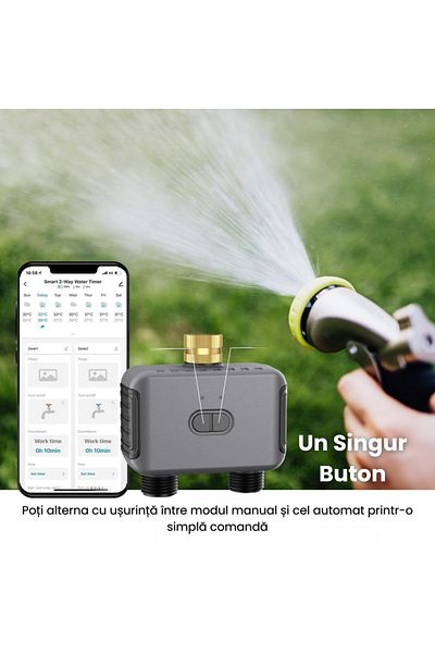 AVYRA Smart Wi-Fi Irrigation Timer Grey with App and Voice Control Alexa Google Assistant