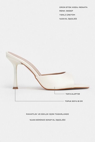 NİŞANTAŞI SHOES Renata Matte Open Toe Women's Thin Heeled Slippers