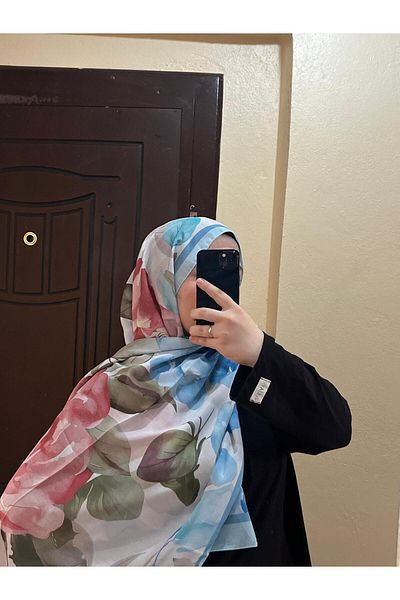BOUTİCON Floral Patterned Summer Cotton Shawl Colorful 18