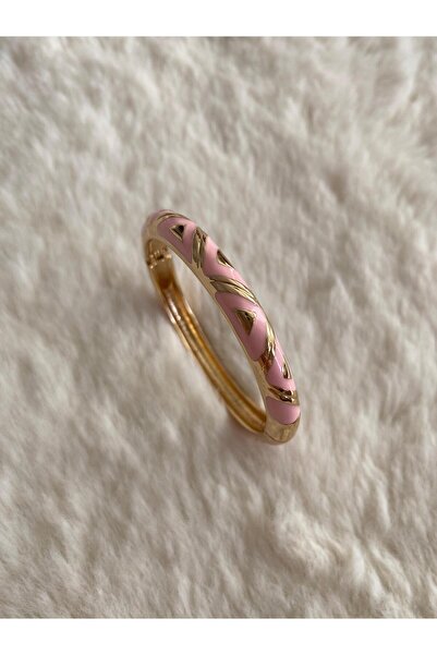 STEEL Renkli Mineli Üçgen Motifli Çelik Kelepçe Bileklik