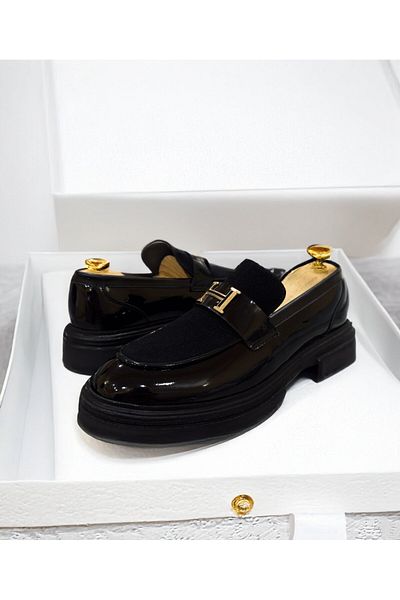 EXCLUSIVE STYLE Black moccasins made of eco-leather and velvet - ASLAN