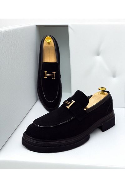 EXCLUSIVE STYLE Black velvet loafers - ASLAN