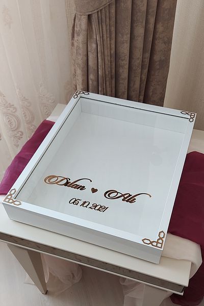 Verda Çerçeve 40X50 cm Rose Memory Frame! Deep Frame Without Leds! Rose Memory Frame - for Bridal Bouquets
