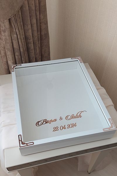 Verda Çerçeve 40X50 cm Rose Memory Frame! Deep Frame Without Leds! Rose Memory Frame - for Bridal Bouquets