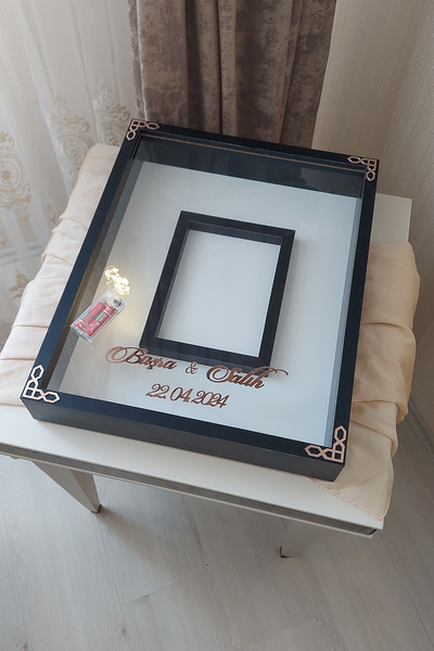 Verda Çerçeve 40x50 Cm Fotoğraf Bölümlü Anı Çerçevesi! Ledli Ve Isimli Gül Ta...
