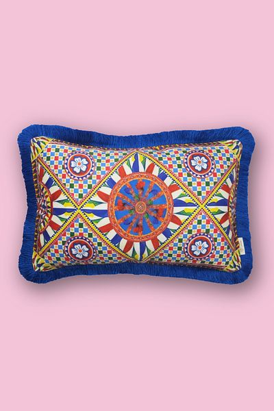 Alseko Concept Saks cu ciucuri, Milano 10 model decorativ 30x50cm husă dreptunghiulară pentru pernă