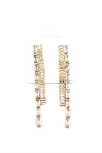 Alray Stone Dangle Earrings - Gold