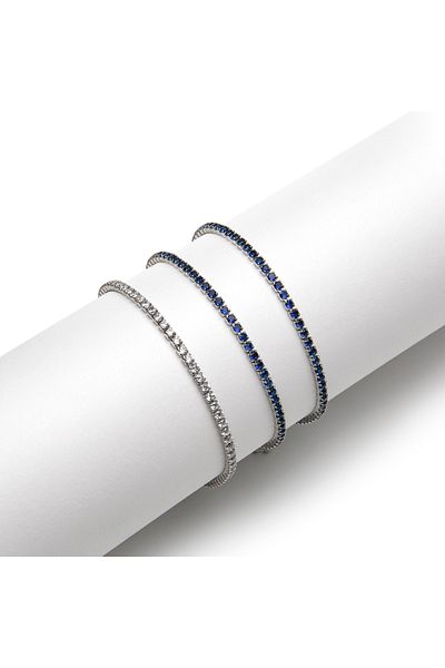 ElectraStore Set of 3 925 Silver Tennis Bracelets