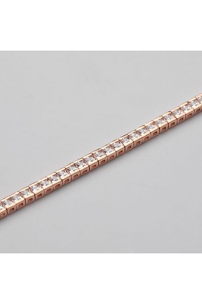ElectraStore 18K Rose Gold Plated Silver Tennis Bracelet Diamond Look