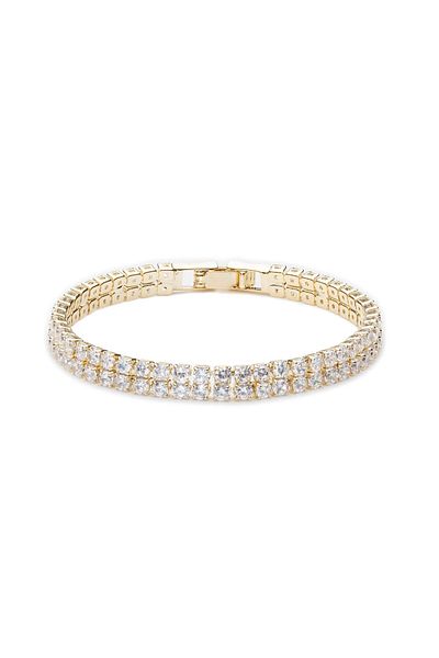 ElectraStore Double Gold Tennis Bracelet