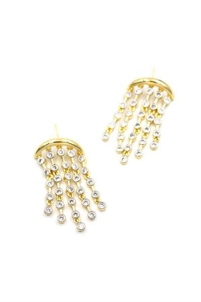 Alray Stone Dangle Earrings - Gold