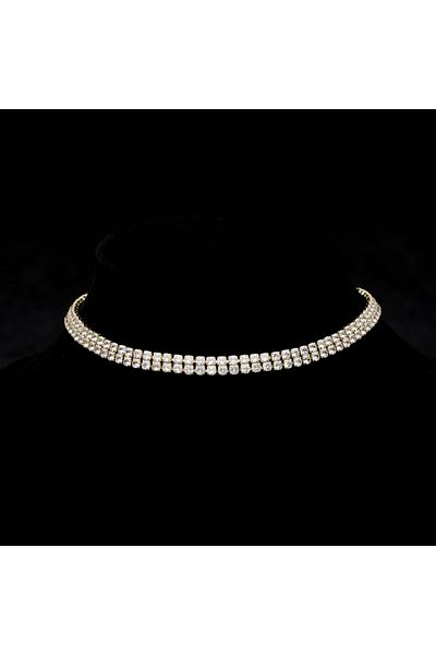 ElectraStore Double Gold Tennis Jewelry Set