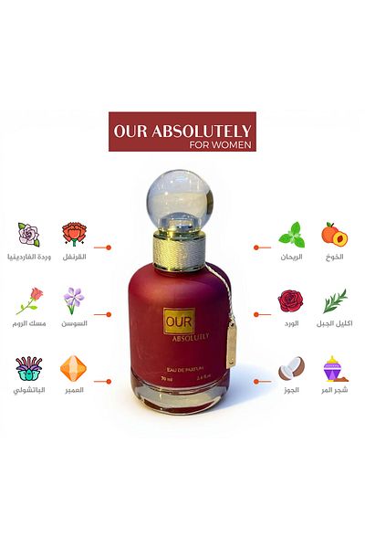MR MARACA MARACA OUR Absolutely Women Perfume - Carnation, Peach, Gardenia, Rose ,Amber and Coconut Base 70ml