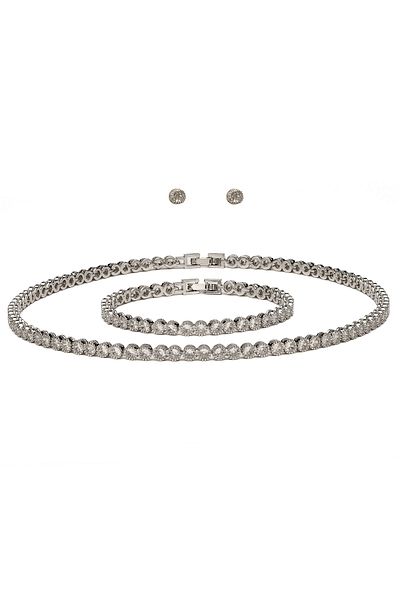 ElectraStore Silver Splendor Set With Zirconia Crystals Ilaria