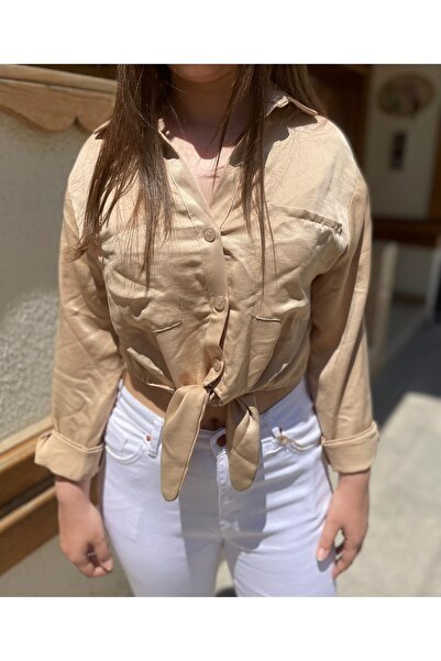 Butik ÖNDEN BAĞLAMALI KISA GÖMLEK