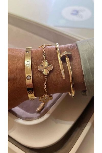 ElectraStore Luxury Gold Bracelet Set
