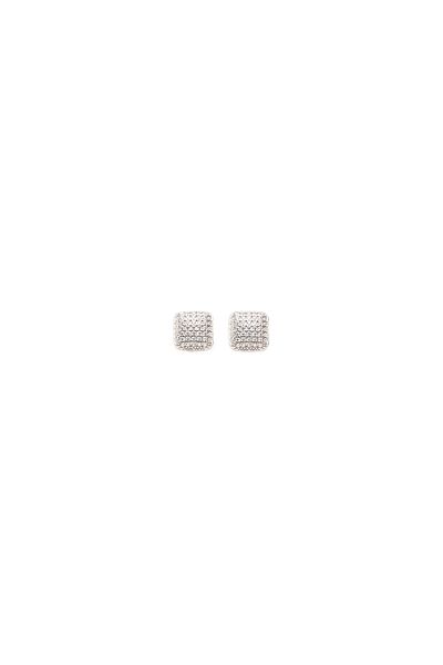 ElectraStore Square Brilliant Silver Earrings