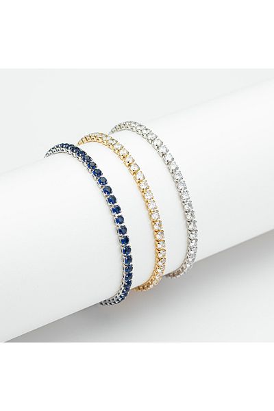 ElectraStore Set of 3 Gold Plated Tennis Bracelets