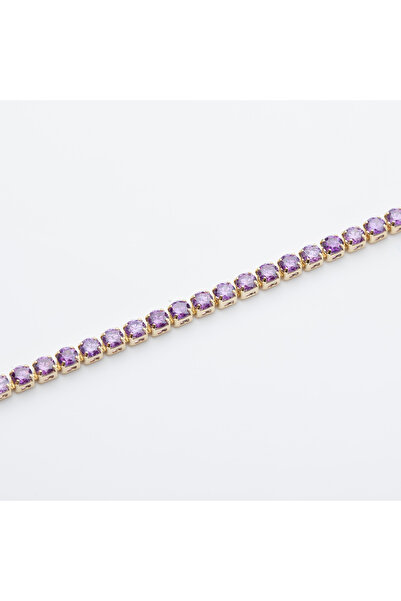 ElectraStore Set of 3 Yellow Gold Plated Tennis Bracelets