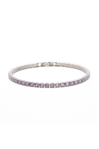 ElectraStore Purple Silver Tennis Bracelet