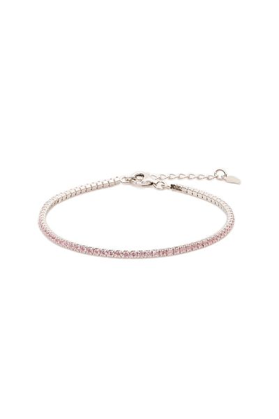 ElectraStore Set of 2 Tennis Bracelets Silver Rosa