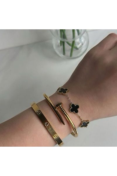 ElectraStore Set of 3 Golden Trio Bracelets