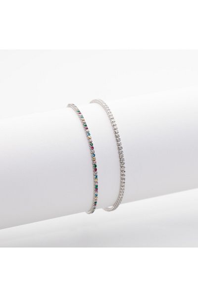 ElectraStore Set of 2 Silver Tennis Bracelets Myra