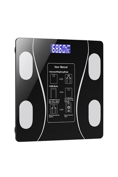 OEM Smart Body Diagnostic Scale, Weighing Range 0.2-180 kg, Temperature Detection,Tempered Glass,Black