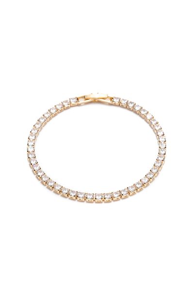 ElectraStore Gold Tennis Bracelet With Zirconia Crystals
