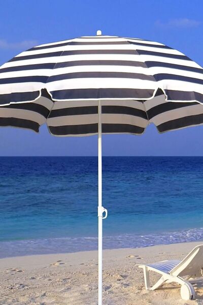 Genel Markalar Plaj Balkon Teras Deniz Bahçe Şemsiyesi Katlanır kolay kullanım 2 Metre ( BİDONSUZ )