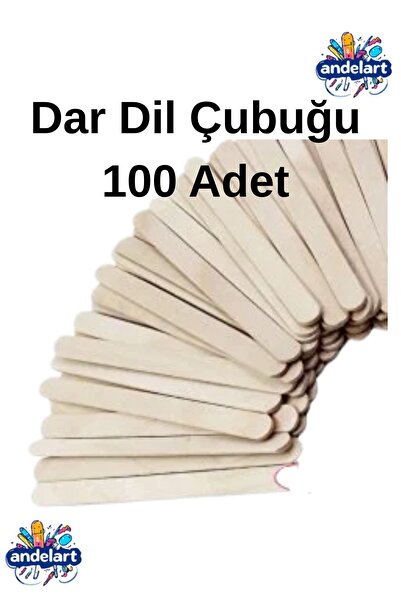 andelart Abeslang Natural Dar Dil Çubuğu Ahşap Küçük Dondurma çubuğu