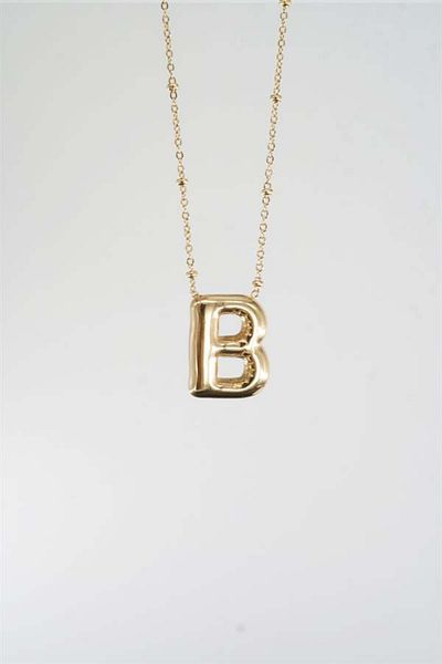 By Zeyna Aksesuar Women's 316 L Stainless Steel Balloon Letter Pendant B