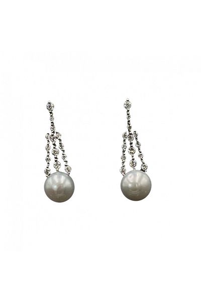 ElectraStore Silver Earrings Cultured Pearl Bride