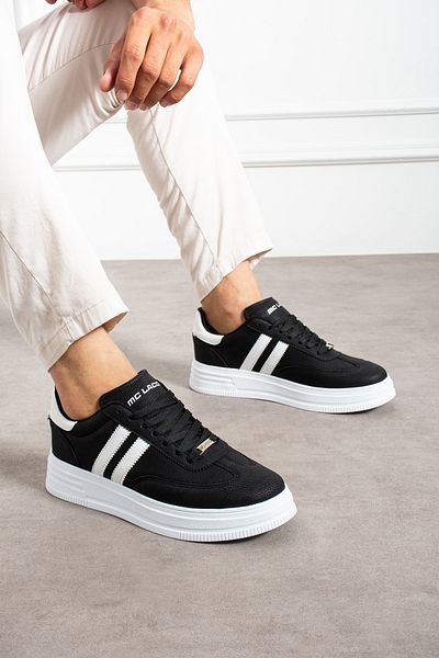 MCLACOS Men's White Black Sneaker Casual Sports Shoes High Sole Comfortable Design X35