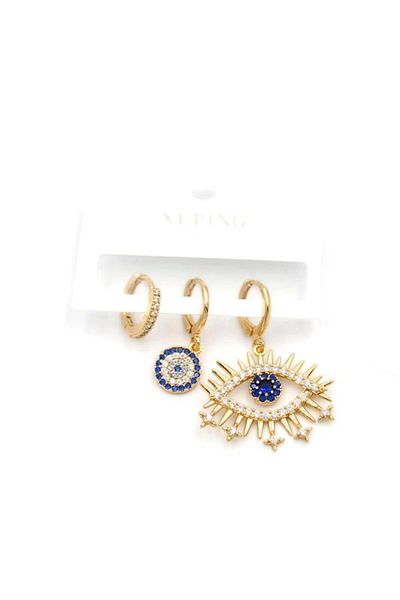 Alray 3-Piece Xuping Eye Earrings - Gold