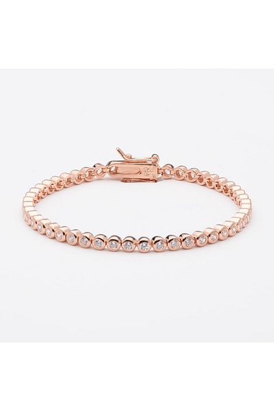 ElectraStore 18K Rose Gold Plated Silver Tennis Bracelet